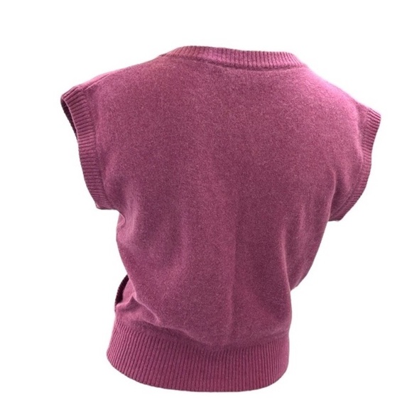 Philippe Ronsard Paris Vintage 90s Y2K Purple Knit Wrap Crop Top Short Sleeves - Picture 2 of 6